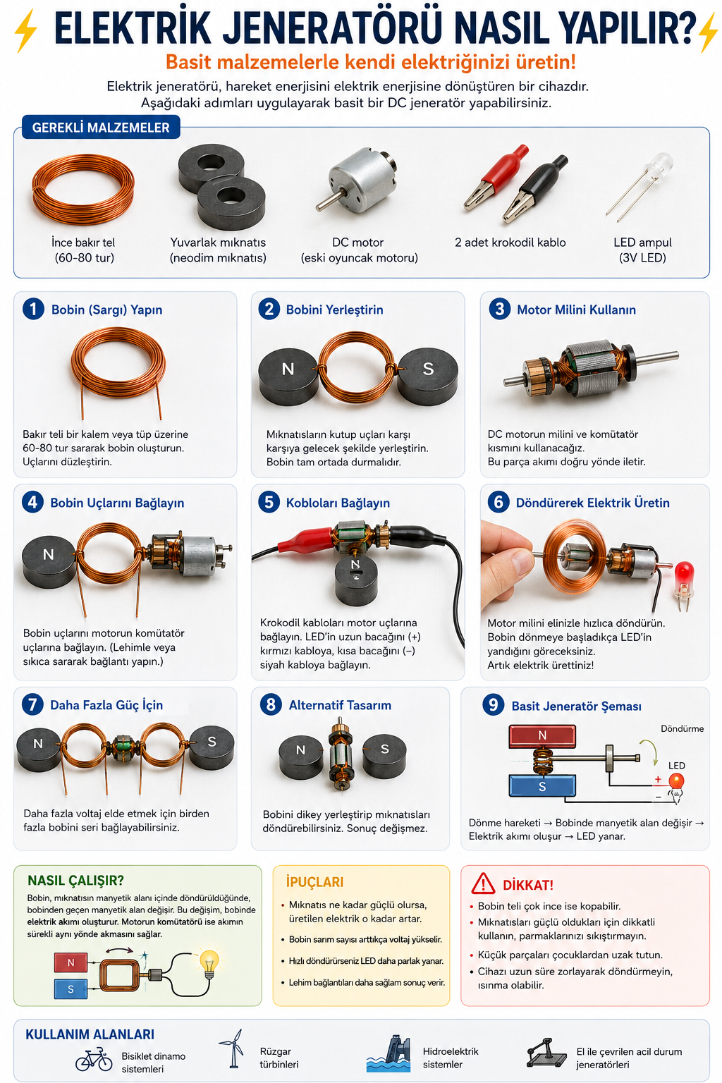 Elektrik Jeneratörü Nasıl Yapılır?