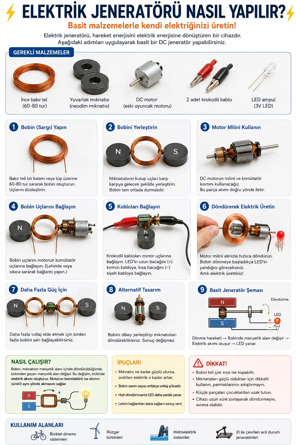 Elektrik Jeneratörü Nasıl Yapılır?