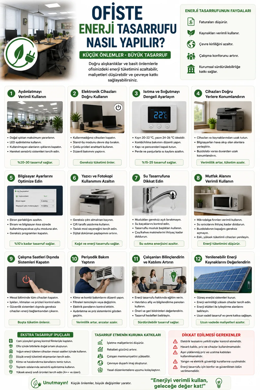 Ofiste Enerji Tasarrufu Nasıl Yapılır?