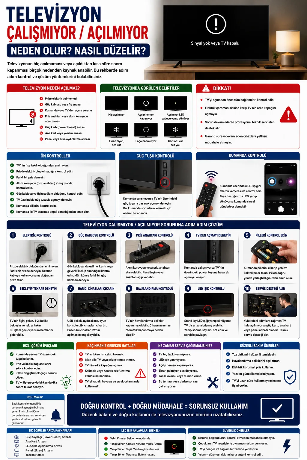 Televizyon Çalışmıyor / Açılmıyor